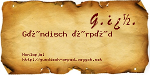 Gündisch Árpád névjegykártya
